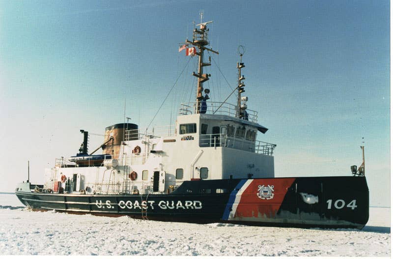 U.S. Coast Guard ice breaker 'Biscayne Bay'. Used in GLERL CoastWatch ice research. 1997. (NOAA Photo)