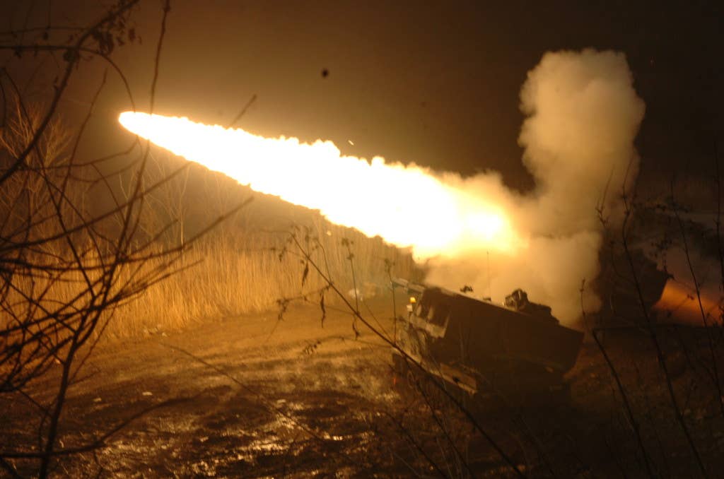 Artillery being fired
