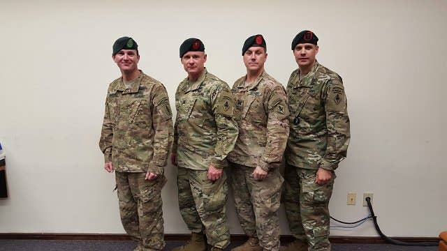Four Chaplains who completed the U.S. Army Special Forces Assessment and Selection program, as well as the Special Forces Qualification Course. (From left to right: Chaplains Timothy Maracle, Mike Smith, Tim Crawley, and Peter Hofman.) | US Army