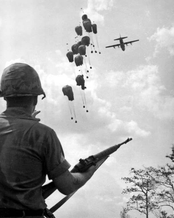 Air drop of supplies in Operation Junction City (U.S. Army photo)
