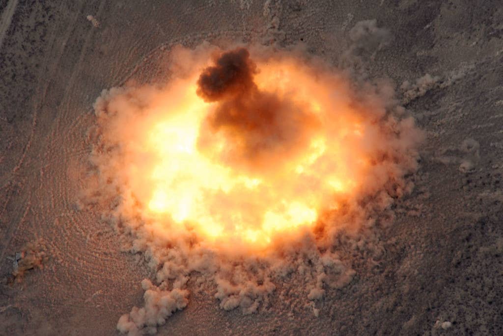 This BLU-82 bomb was dropped from a C-130 Photo: US Air Force Capt. Patrick Nichols