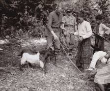 Brig. Gen. Merrill accepts a goat from village elders. (Photo: Nat'l WW2 Museum)