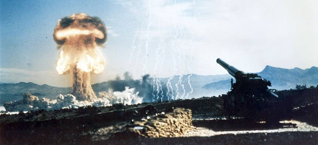 Explosion after artillery attack