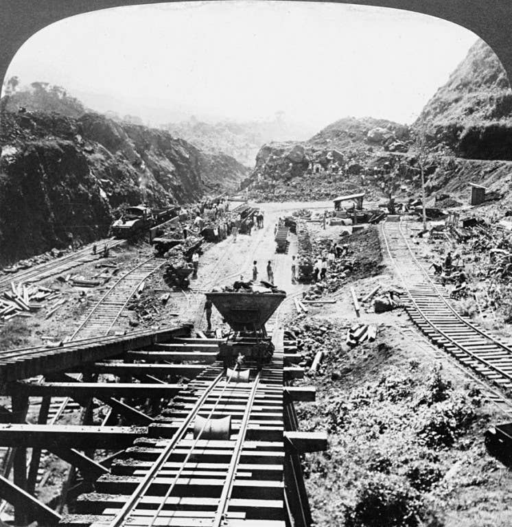 The excavation of the Panama Canal was back-breaking work. Photo: H.C. White and Co.