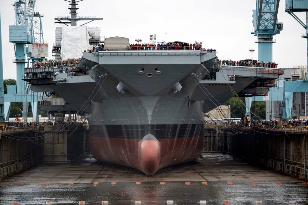 USS Gerald R. Ford in the drydock. (WATM archive)