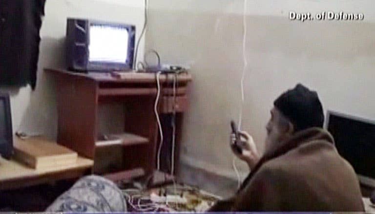 Bin Laden, watching TV in his last days.