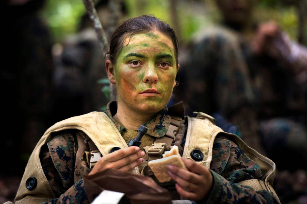 A female Marine goes through infantry training in Germany. (Photo: U.S. Marine Corps by Sgt. Tyler L. Main)