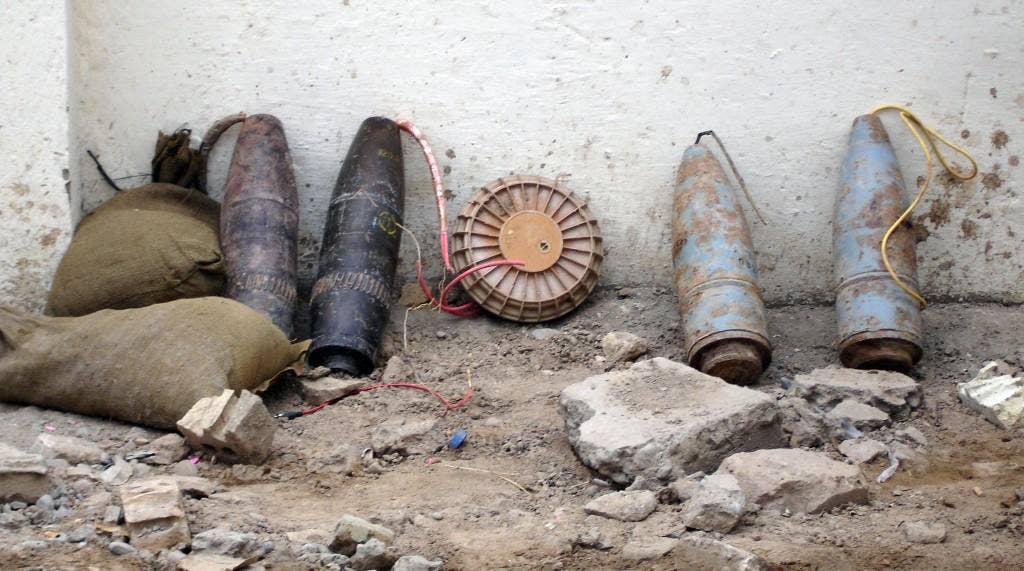Ammunition rigged for an IED discovered by Iraqi police in Baghdad in November 2005. | Wikipedia