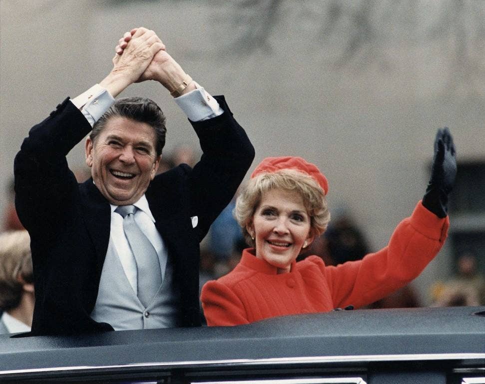 The Reagan presidency began in a dramatic manner on January 20, 1981. As Reagan was giving his inaugural address, 52 U.S. hostages, held by Iran for 444 days, were set free. (National Archives photo)
