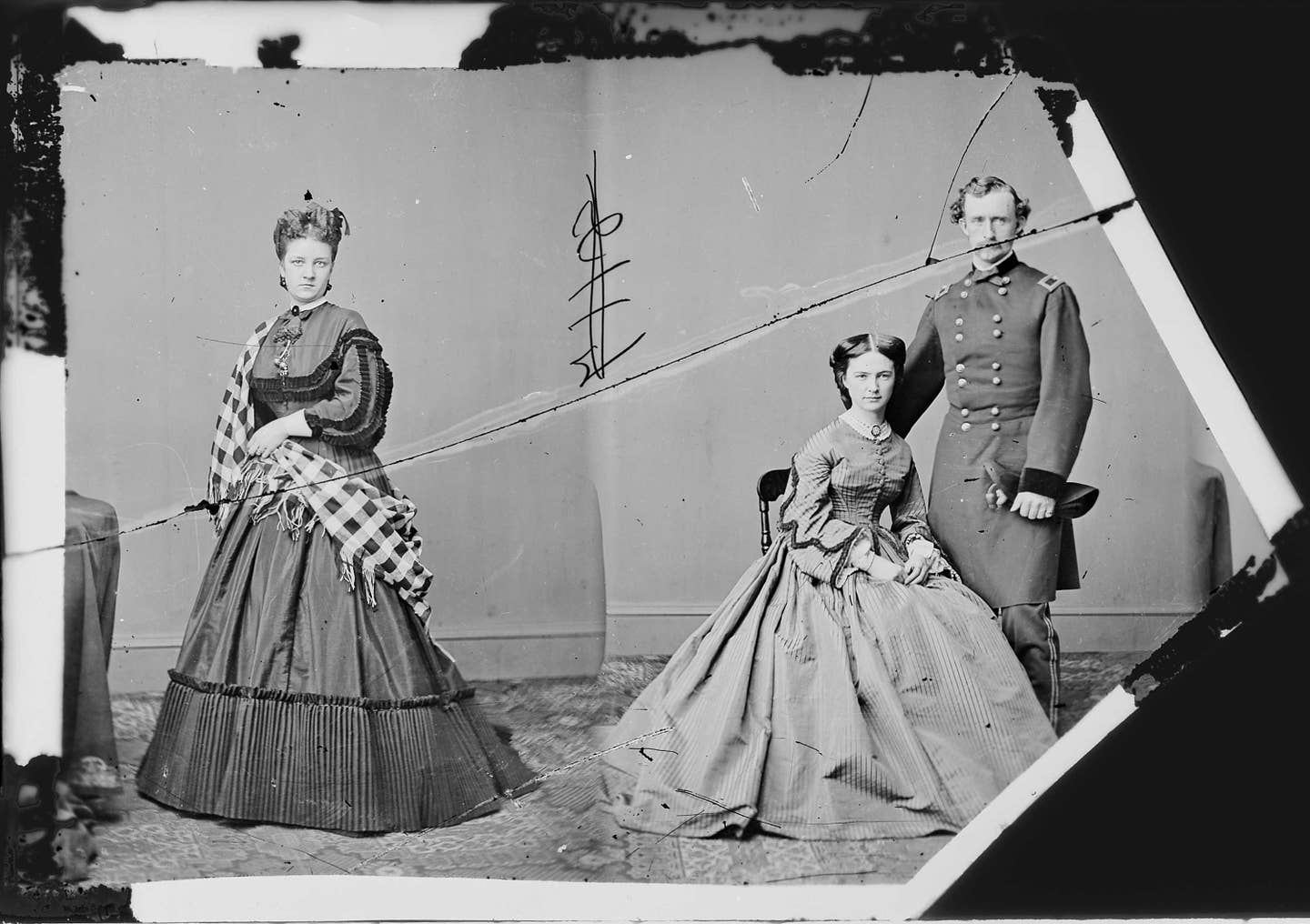 Custer with his wife Libbie (seated).