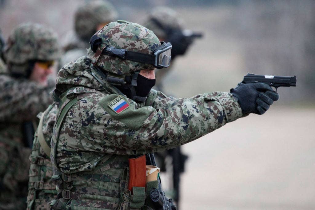 Russian Spetsnaz in small arms training.