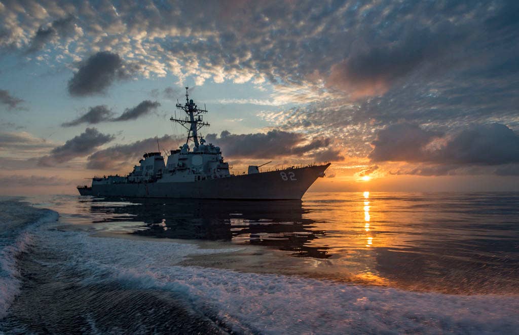 US Navy ship as part of one of the three most powerful militaries