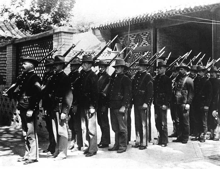 This group of U.S. Marines was part of the international relief expedition sent to lift the siege of Peking in 1900. (National Archives)