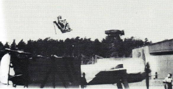 The Focke-Wulf FW190 Würger testing ejection seat.