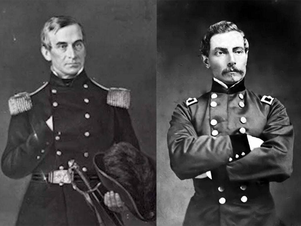 Union Major Robert Anderson (L) and Confederate Brigadier General PGT Beauregard (R)