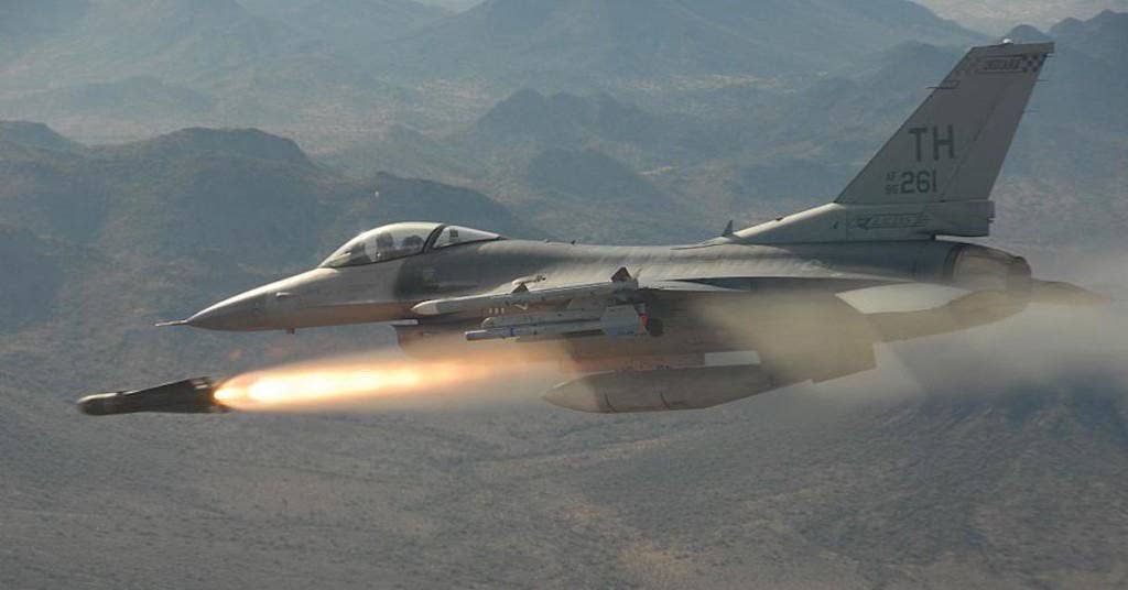 An F-16C launching an AGM-65D Maverick missile. | U.S. Air Force photo by SMSgt. Chapman