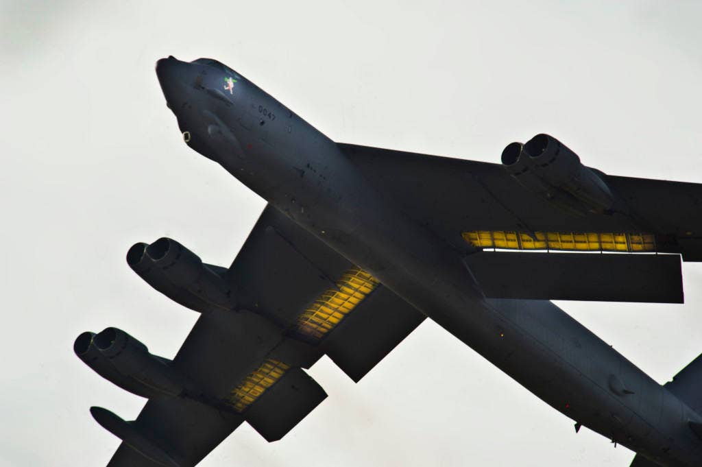 A B-52 takes off successfully. Photo: US Air Force Senior Airman Brittany Y. Bateman