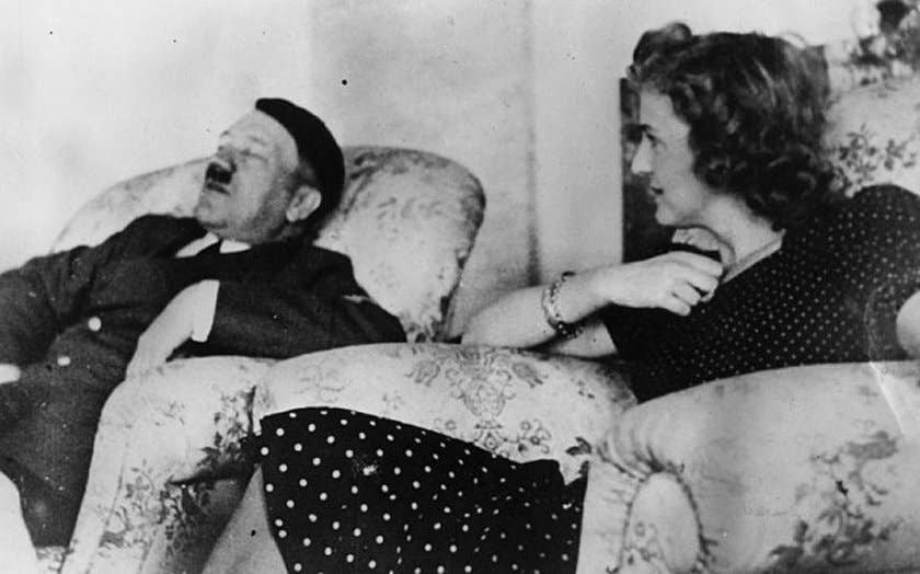 Hitler with his long-term mistress, Eva Braun.