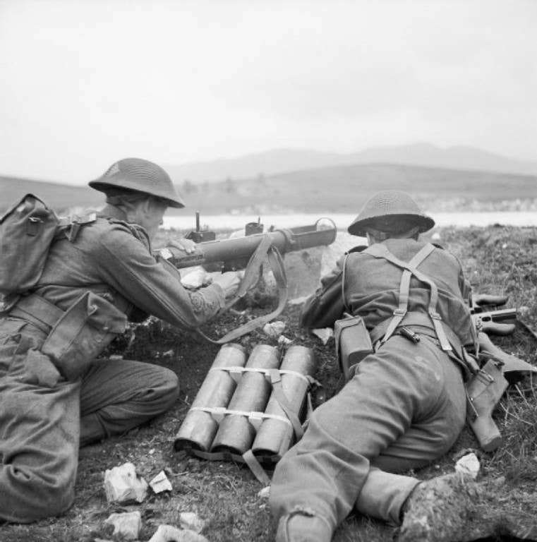 Soldiers fire a Piat in Tunisia in 1943. Photo: British Army Sgt. Loughlin