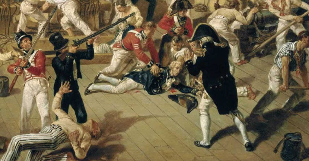 Nelson's death at Trafalgar. (Painting: Public Domain)