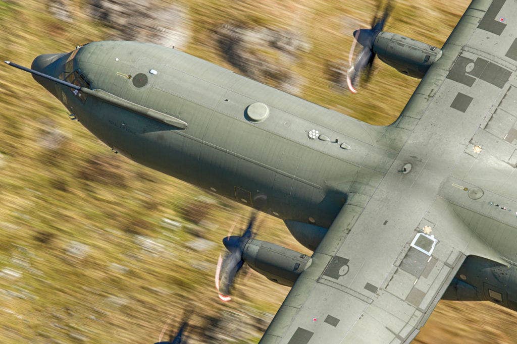 A C-130 in the Mach Loop (photo by Peng Chen)