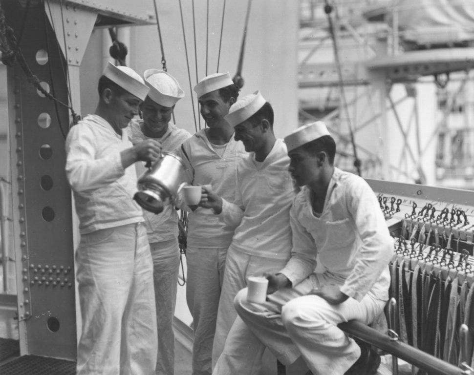 sailors drinking coffee