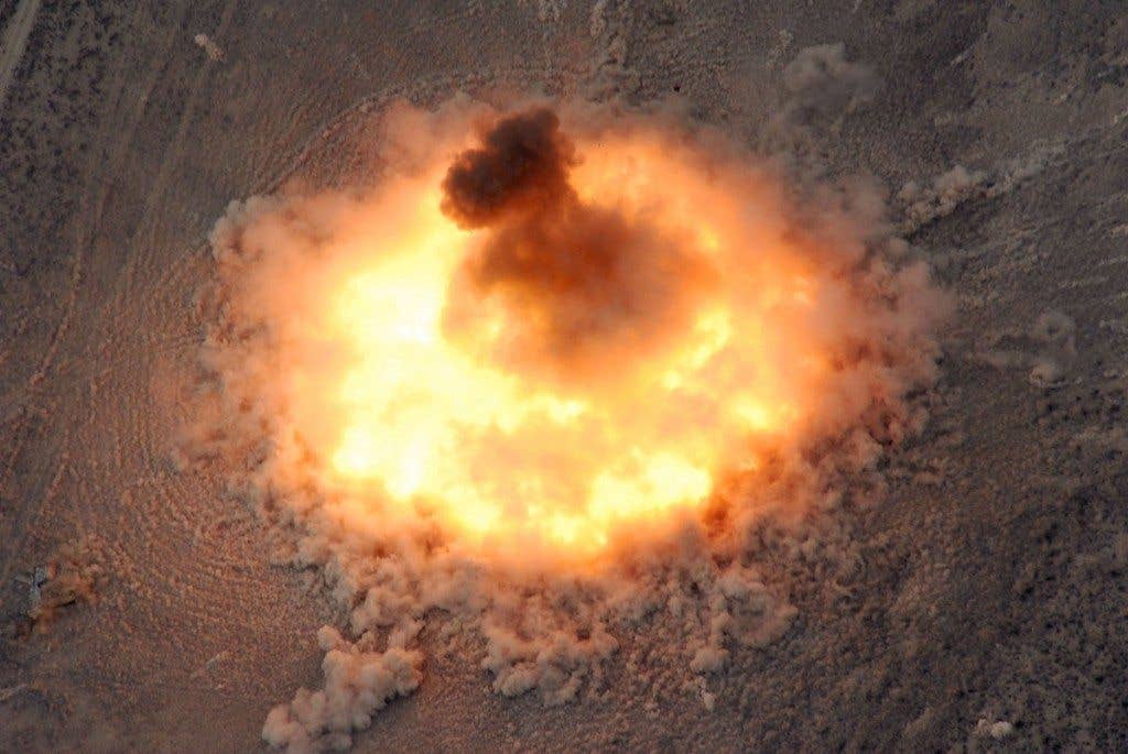 An American thermobaric bomb is dropped in the desert. (Photo: US Air Force Capt. Patrick Nichols)
