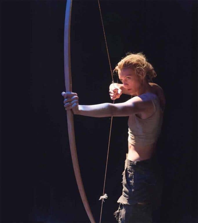 A Warrior Chorus performer at the Aquila Theater in NYC