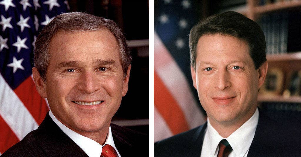 George W. Bush and Al Gore. Photos by U.S. federal government