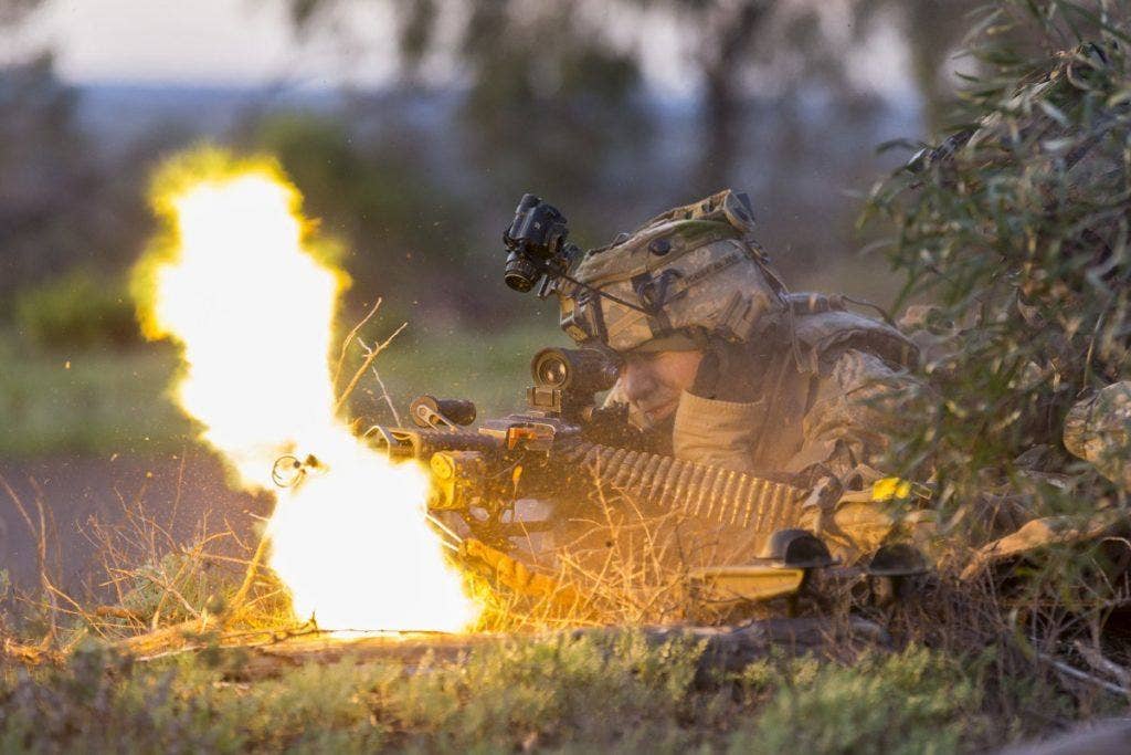 A U.S. soldier engages enemies during a training exercise. (Photo: Commonwealth of Australia)