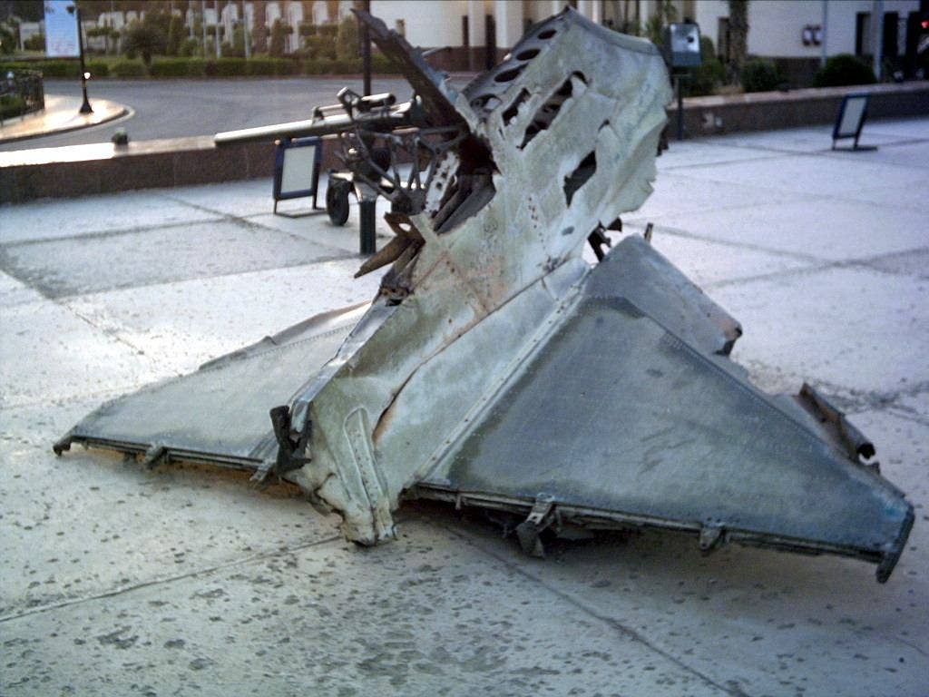 The wreckage of an Israeli A-4 downed during the Yom Kippur War now rests in an Egyptian military museum. (Photo: Leclaire, Public Domain)
