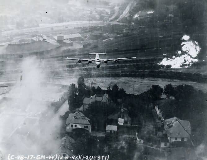 B-24 Liberators over Ploesti on Aug. 1, 1943. (U.S. Army photo)