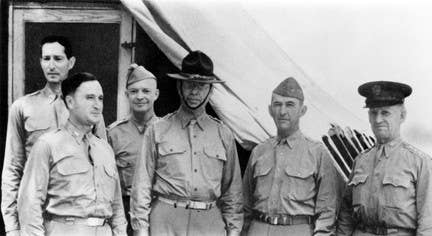 Senior Army officers, including Col. Dwight D. Eisenhower, third from left, pose during the Louisiana Maneuvers in 1941. (Photo: Eisenhower Presidential Library)