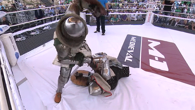 Watch this knockout from a modern-day Medieval knight fight
