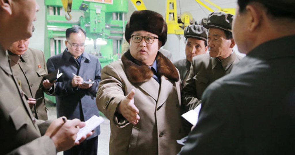 Seems he knows the secret of the knife hand as well. (KCNA photo)