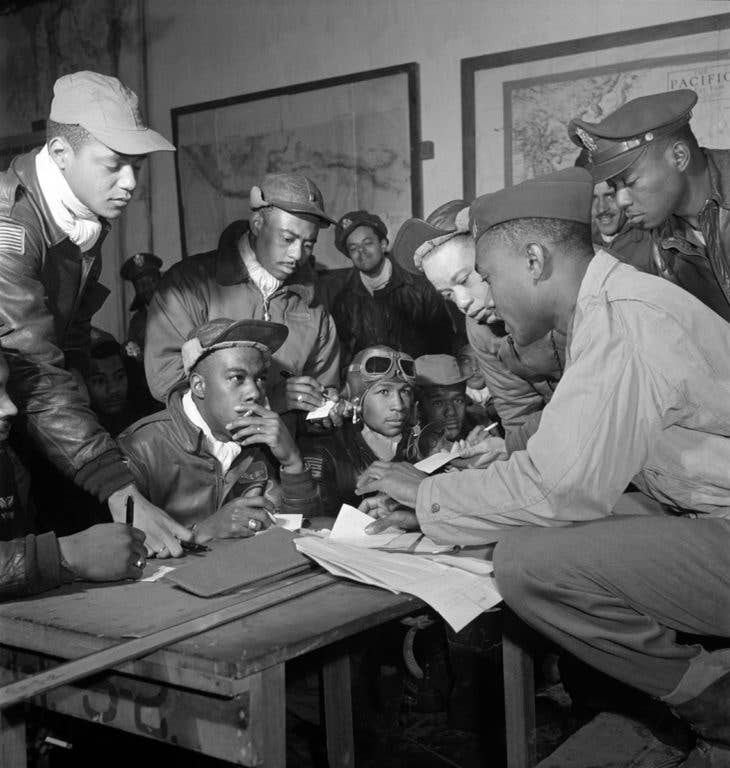 Tuskegee Airmen in 1945 (Library of Congress)