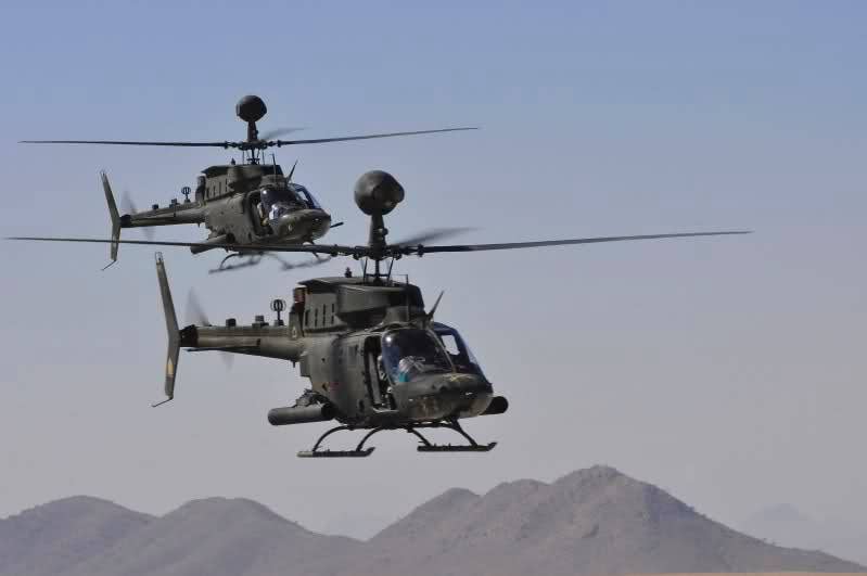 OH-58D Kiowa scout helicopters | US Army photo