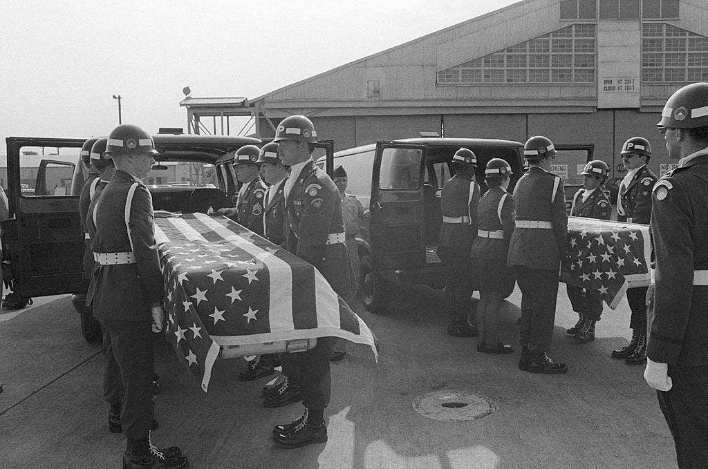 Repatriated American officers after their murder by two North Korean soldiers