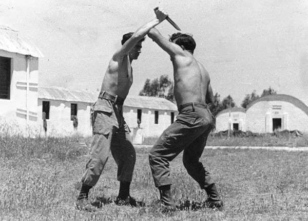 A Krav Maga lession at the IDF's paratrooper school in Israel.