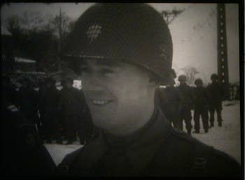 Maj. Cook in a WWII-era newsreel. (Library of Congress)