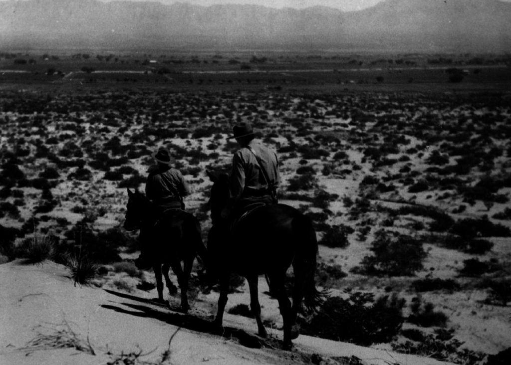 The Border Patrol still does mounted operations today, but horses are provided. (National Archives)