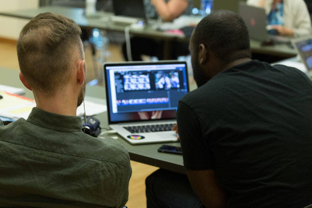 VMM participants work on post production. (Photo courtesy of LACMA)