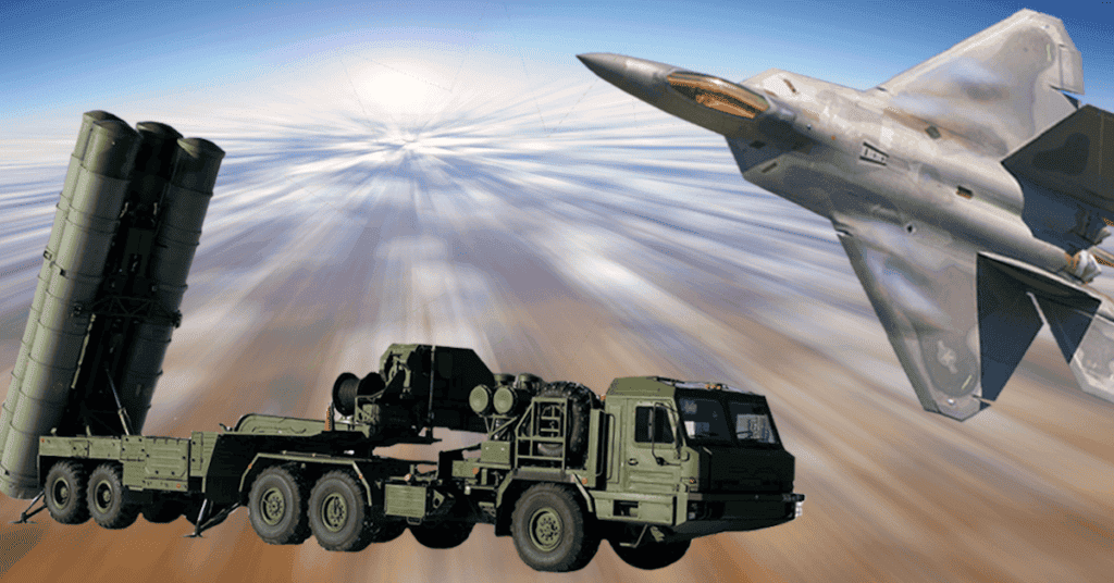 Russia's S-400 missile defense battery and the US's F-22 Raptor. | Dragan Radovanovic
