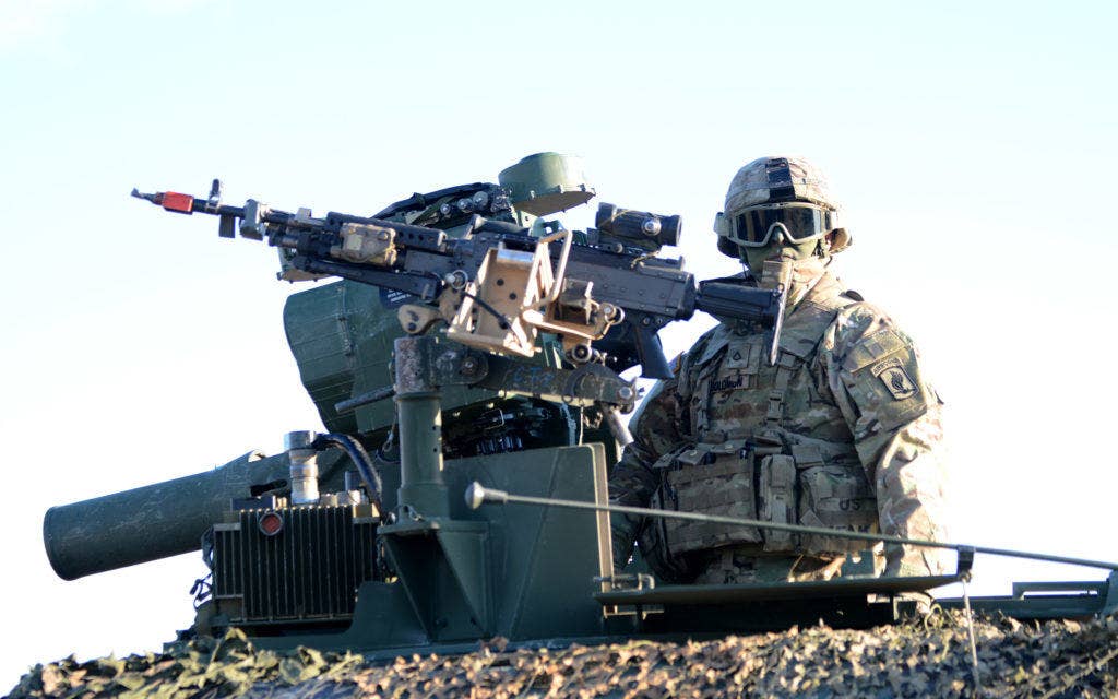 A vehicle-mounted M240L. (Photo by Staff Sgt. Opal Vaughn/released)