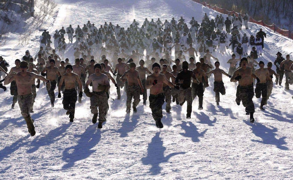 Soldiers training in the cold 