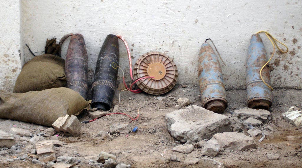 IEDs collected by Coalition forces in Baghdad. (DoD photo)