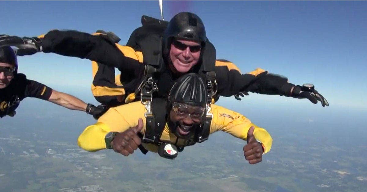 To Kick-Off USAA&#8217;s &#8220;Salute to Service,&#8221; Charles &#8216;Peanut&#8217; Tillman jumped out of plane with the SOCOM Para-Commandos