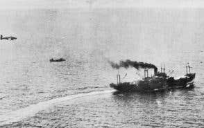 Planes from the 5th Air Force carry out a low-level attack during the Battle of the Bismarck Sea. (US Air Force photo)