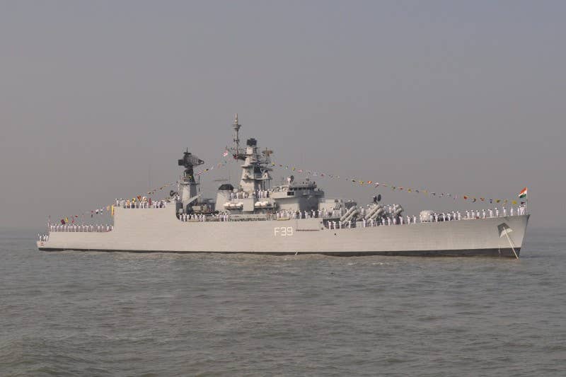INS Betwa (F39) before she tipped over in the drydock. (Photo from Indian Navy via Wikimedia Commons)