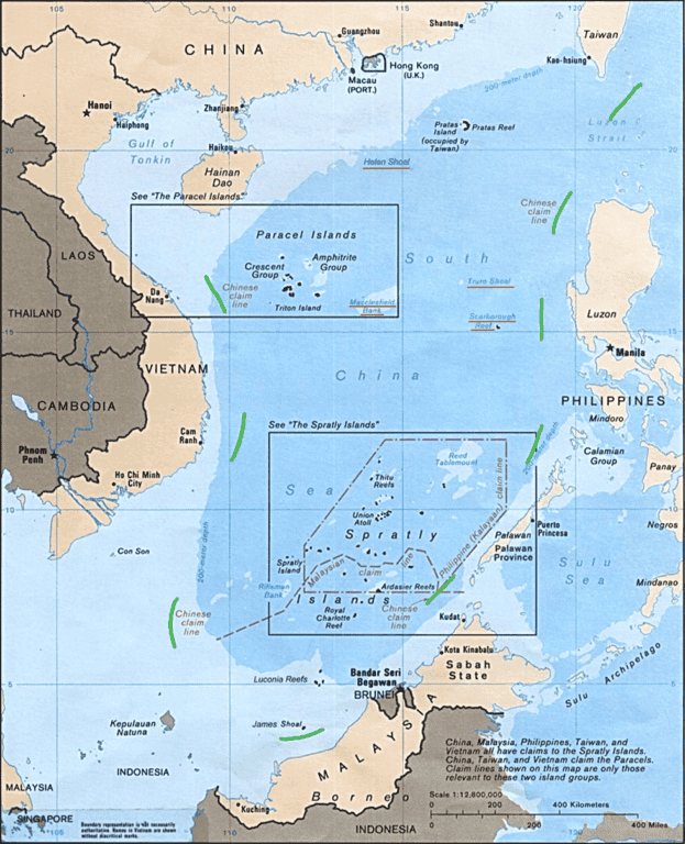 Map of the ChiComs' Nine-Dash Line (Illustration from Wikimedia Commons)